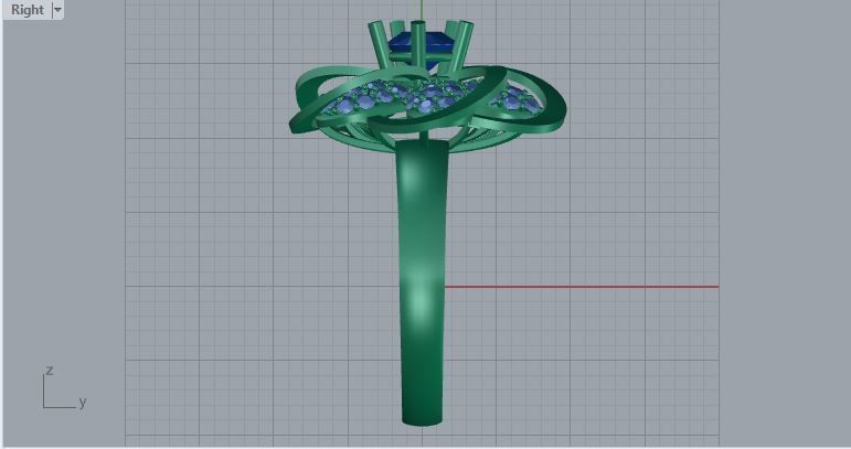 flower diamonds ring 3D print model_7