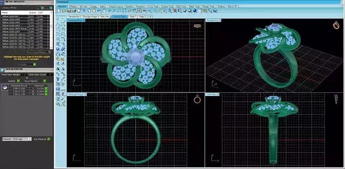 flower diamonds ring