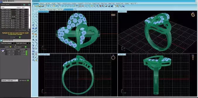hearts diamonds ring