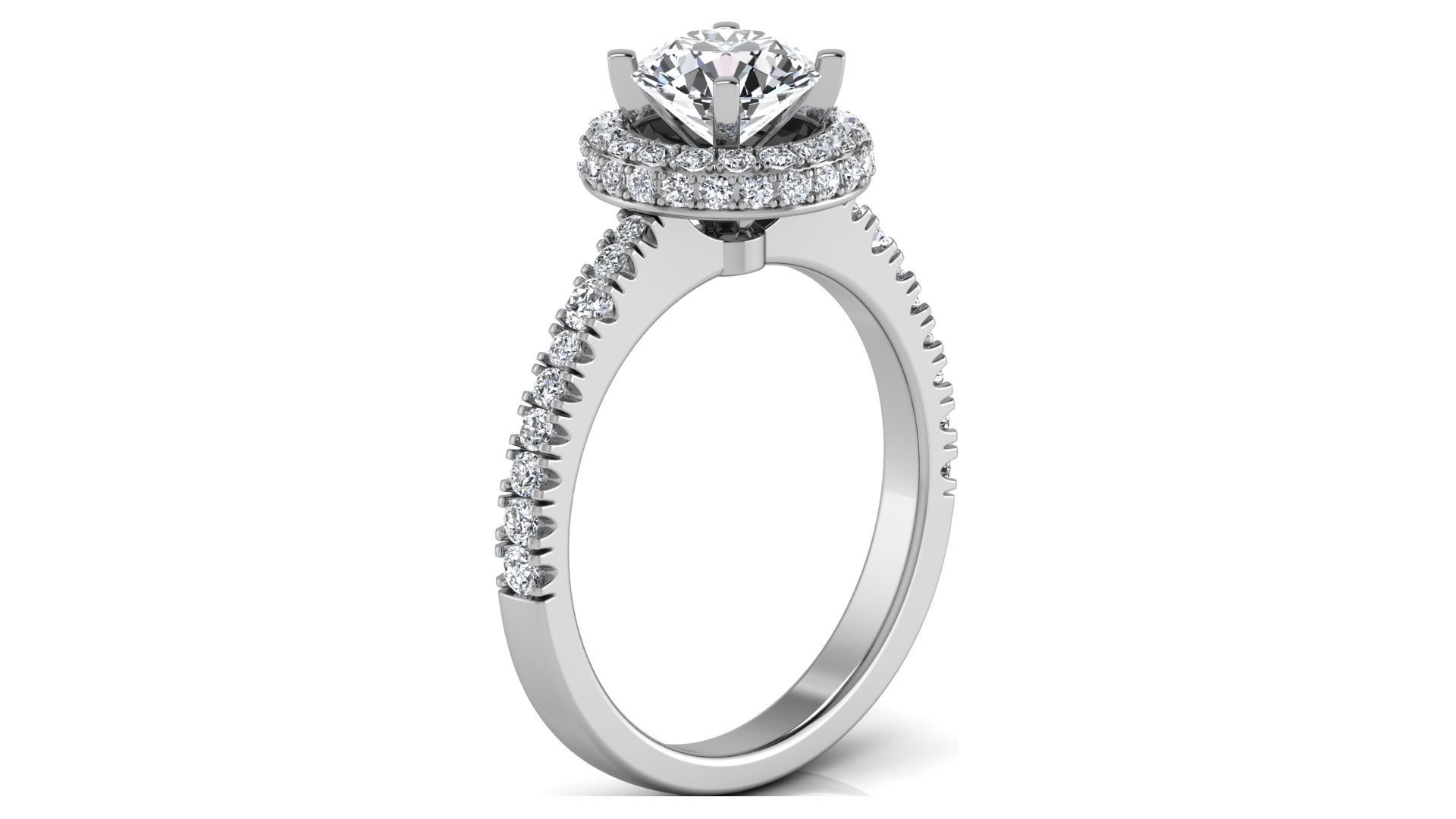halo engagement ring 3D print model_4