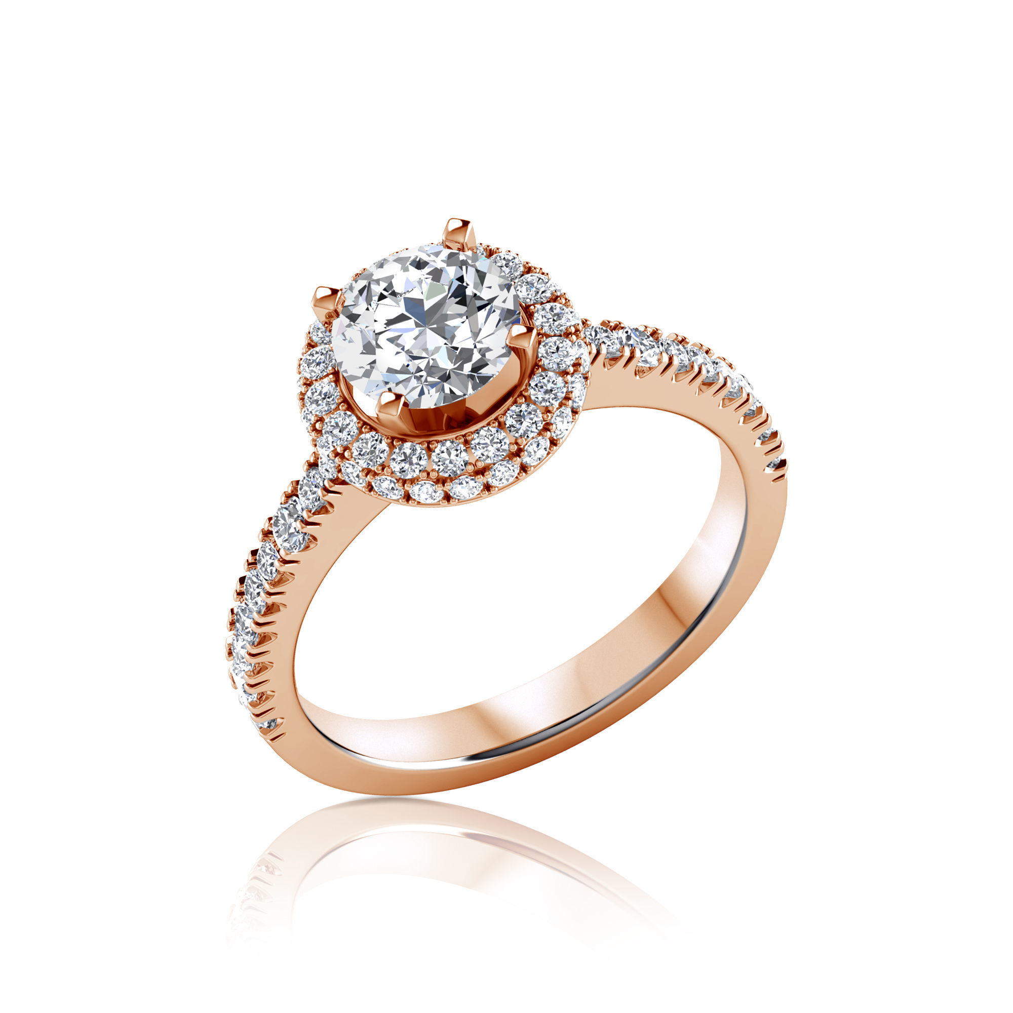 halo engagement ring 3D print model_9