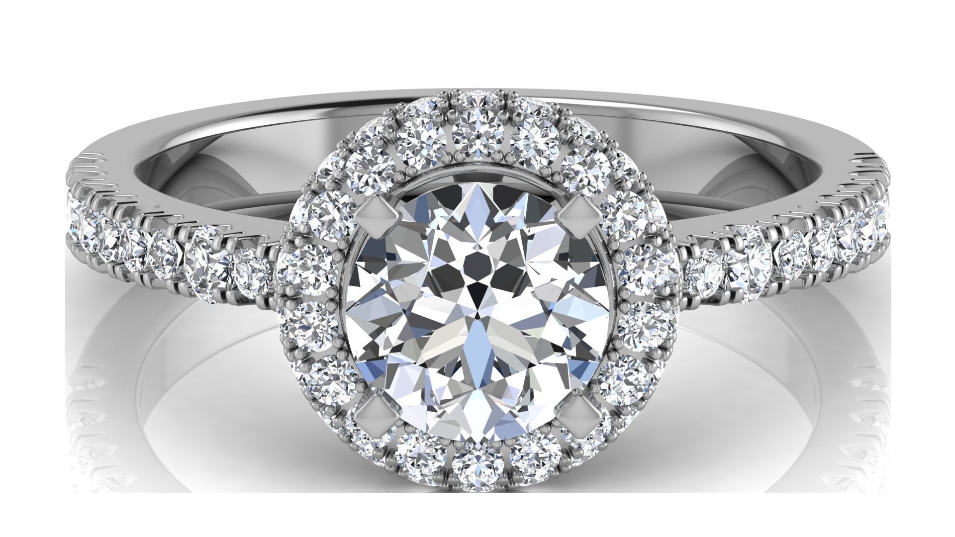 halo engagement ring 3D print model_8