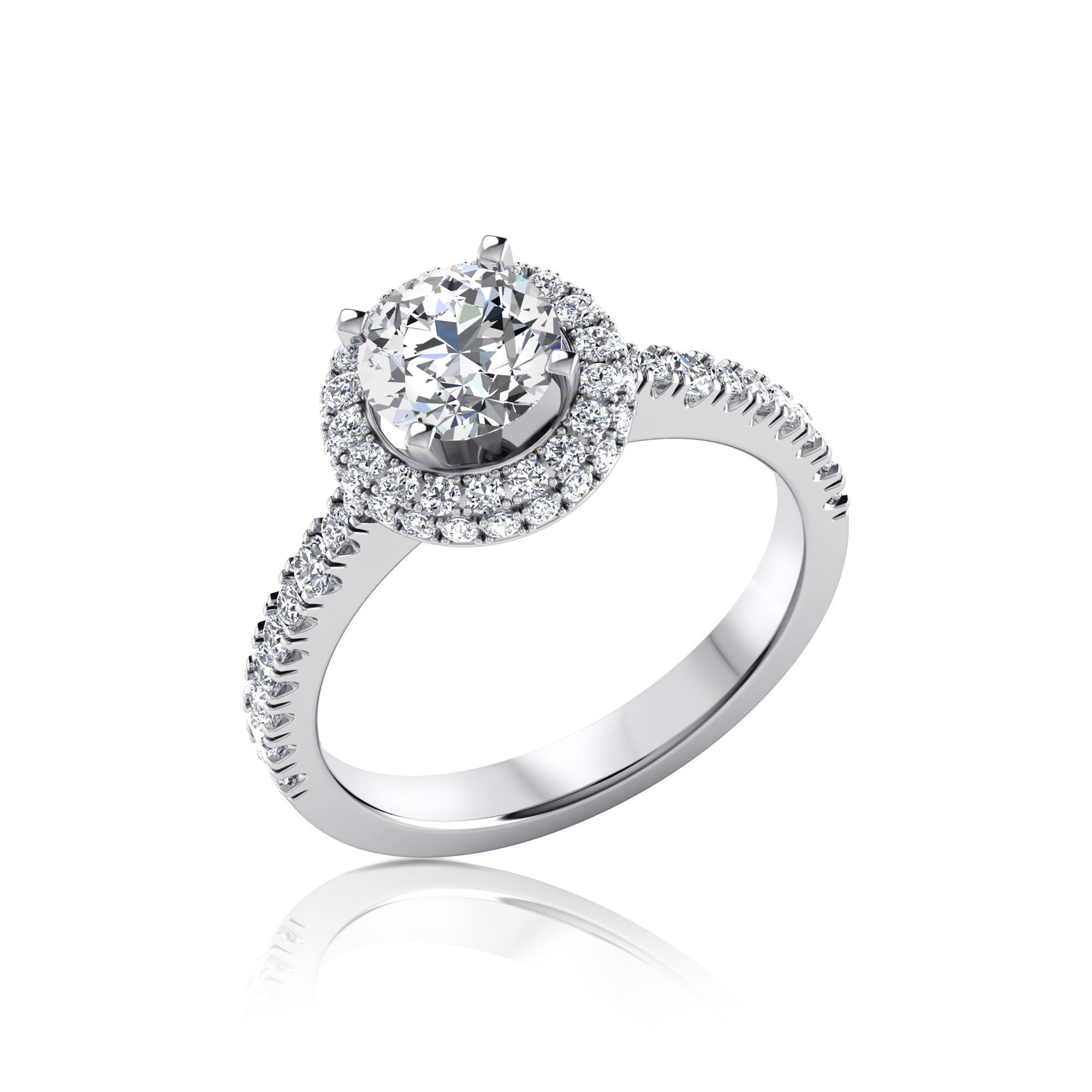 halo engagement ring 3D print model_11