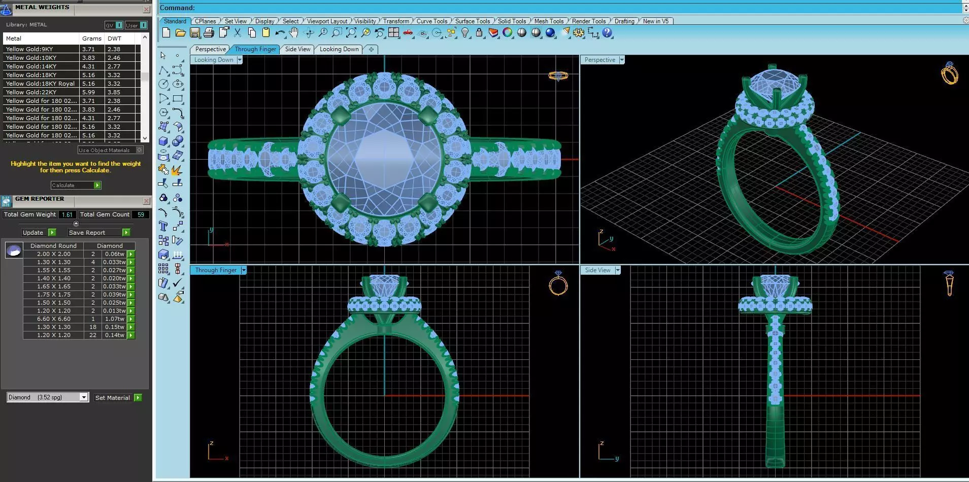 halo engagement ring 3D print model_0
