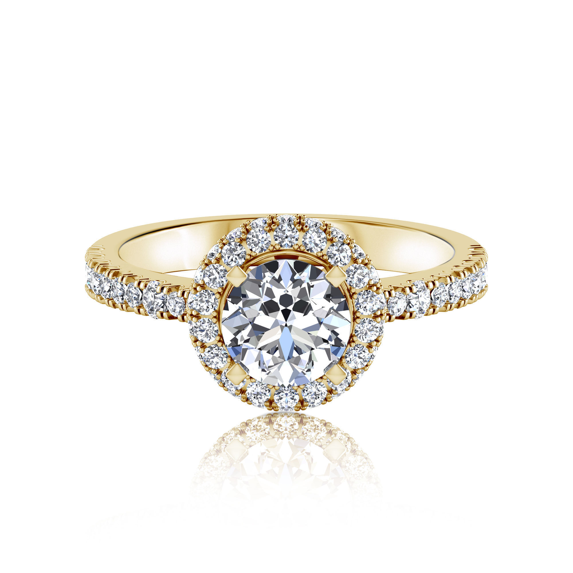 halo engagement ring 3D print model_6