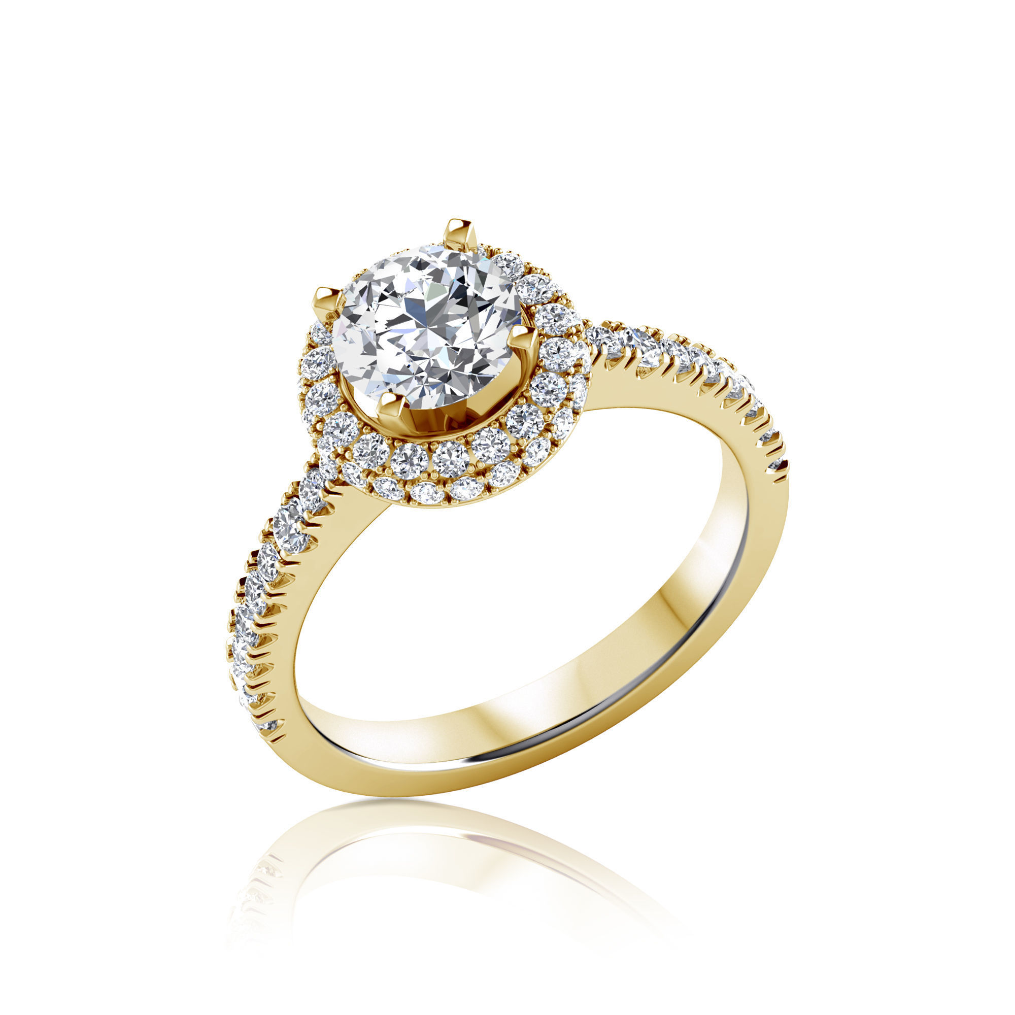 halo engagement ring 3D print model_10