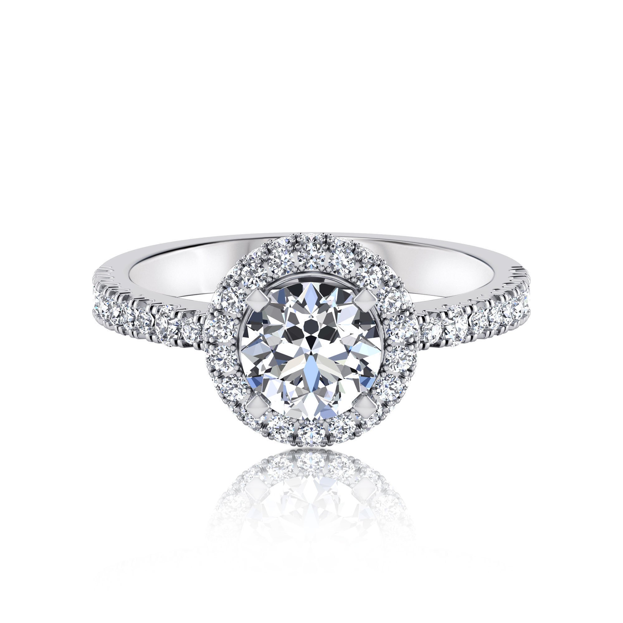 halo engagement ring 3D print model_7