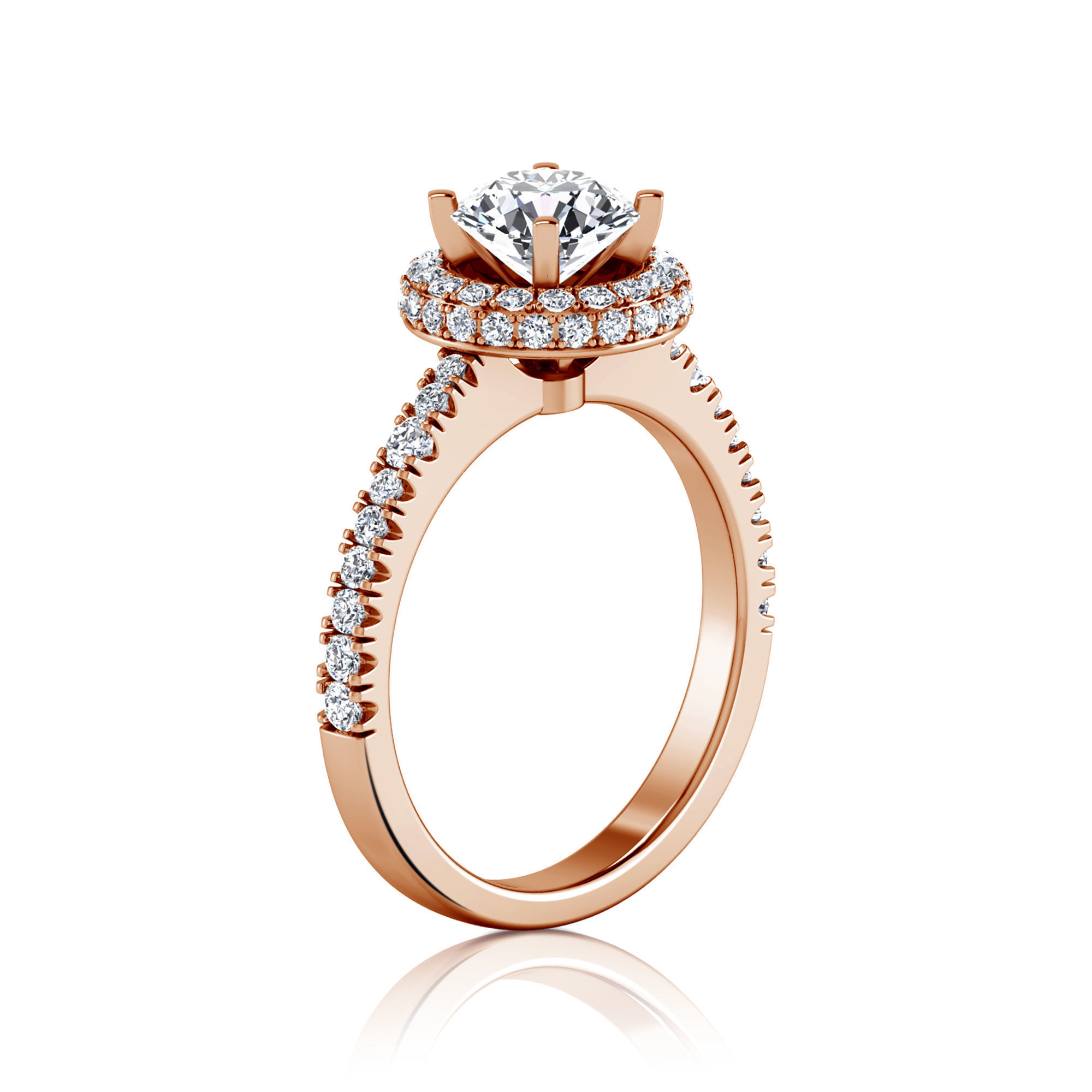 halo engagement ring 3D print model_1