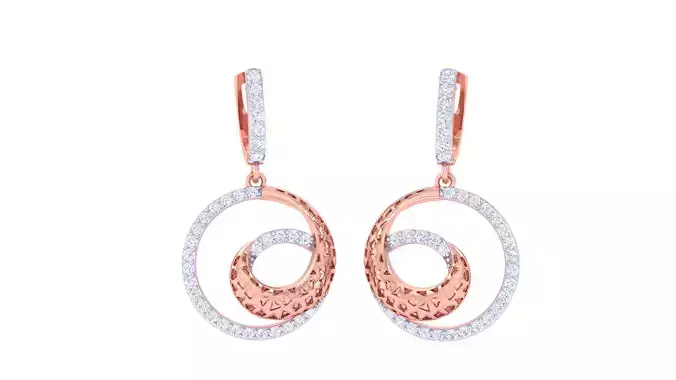 Women Long Earrings 3dm STL OBJ FBX Renders Details