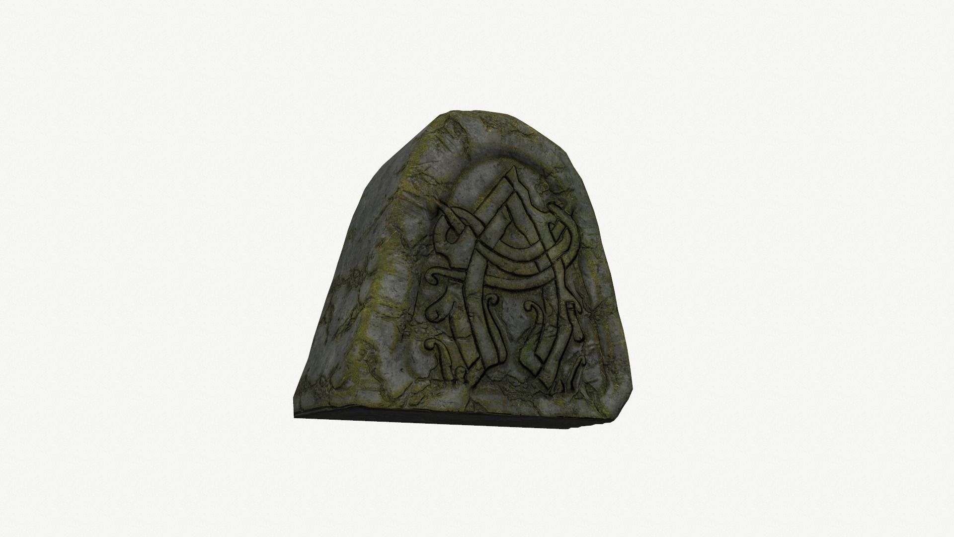 Fantasy sculpted stone Low-poly 3D model_8