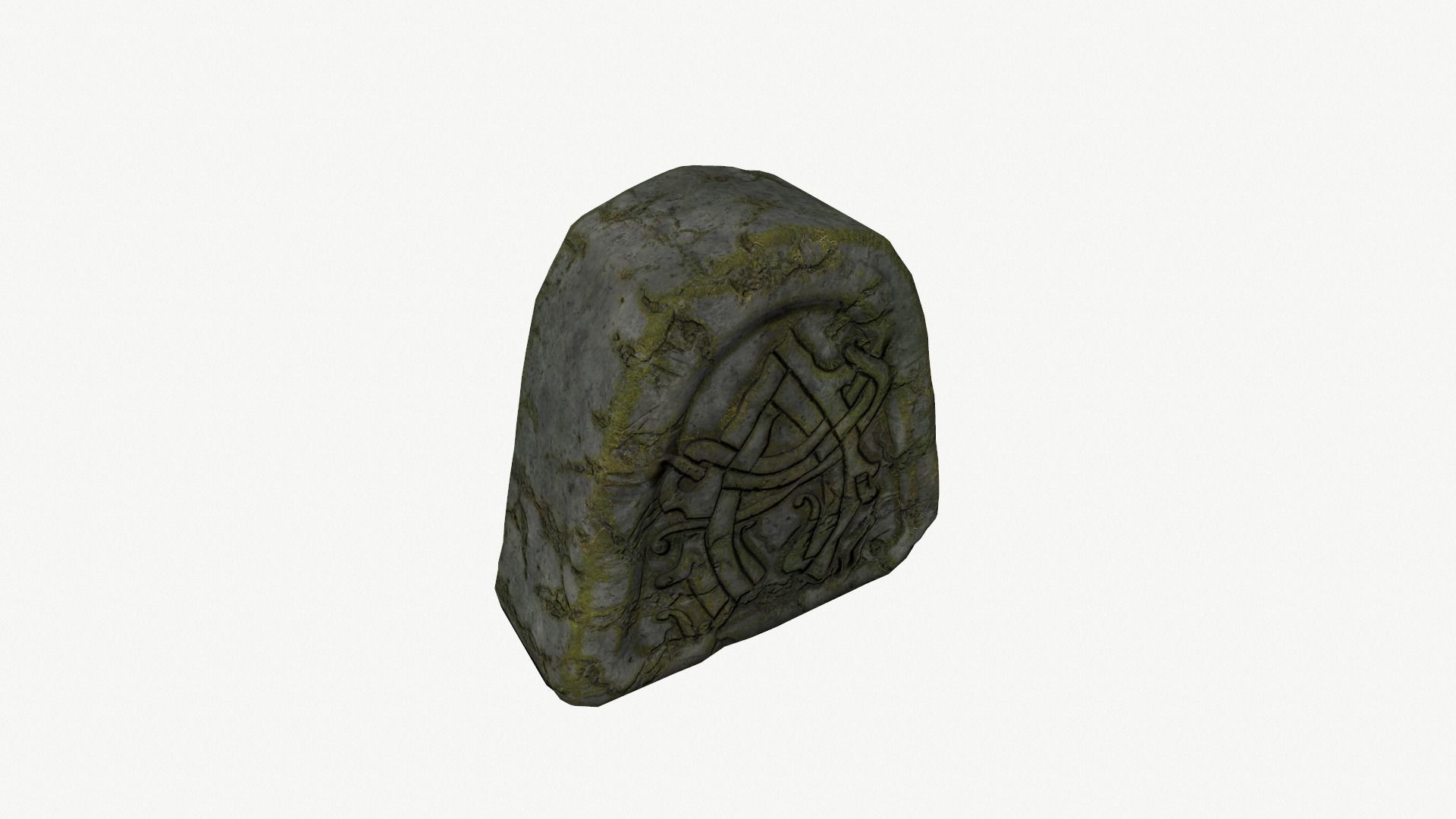 Fantasy sculpted stone Low-poly 3D model_2
