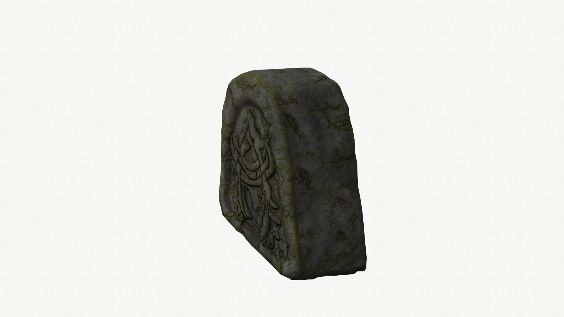 Fantasy sculpted stone Low-poly 3D model_3