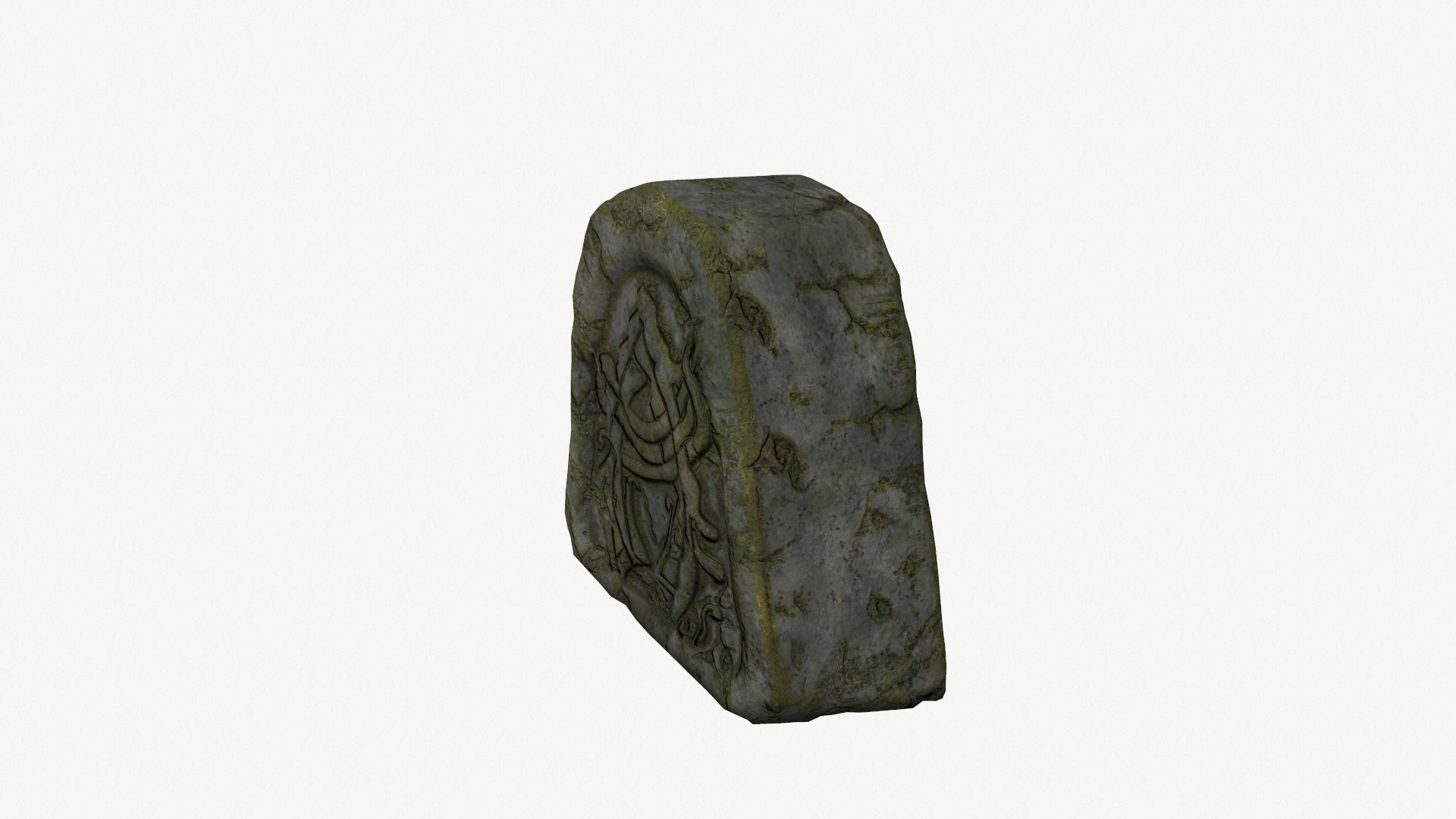 Fantasy sculpted stone Low-poly 3D model_4