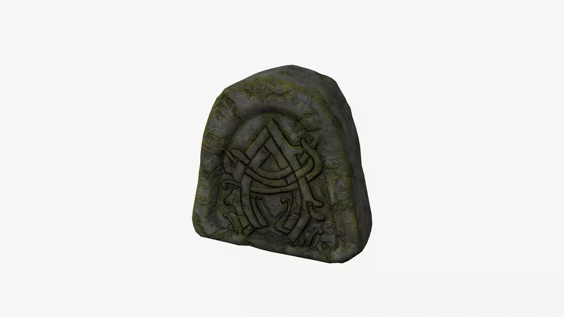 Fantasy sculpted stone Low-poly 3D model_0