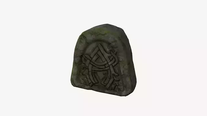 Fantasy sculpted stone Low-poly 3D model