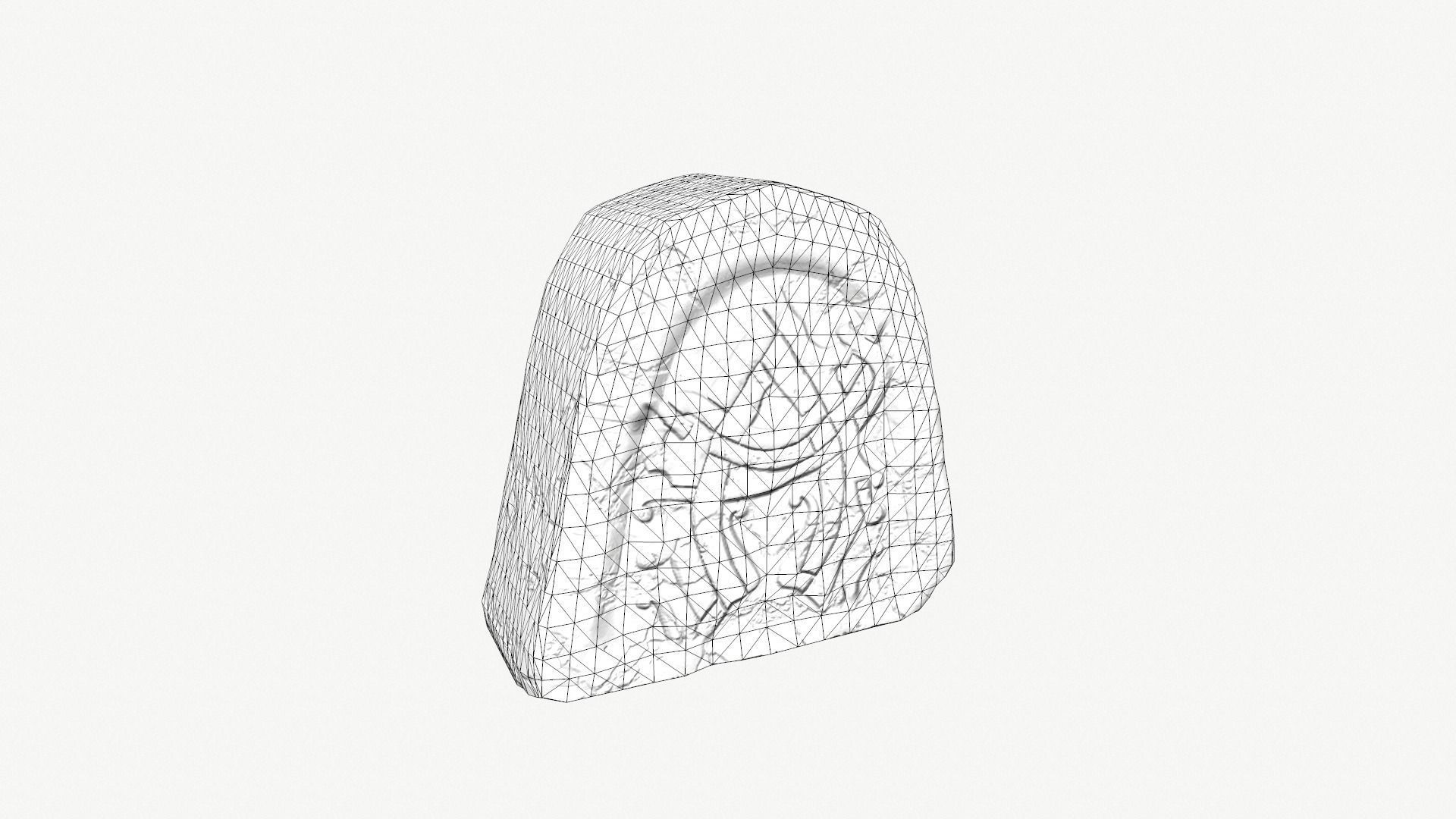 Fantasy sculpted stone Low-poly 3D model_9