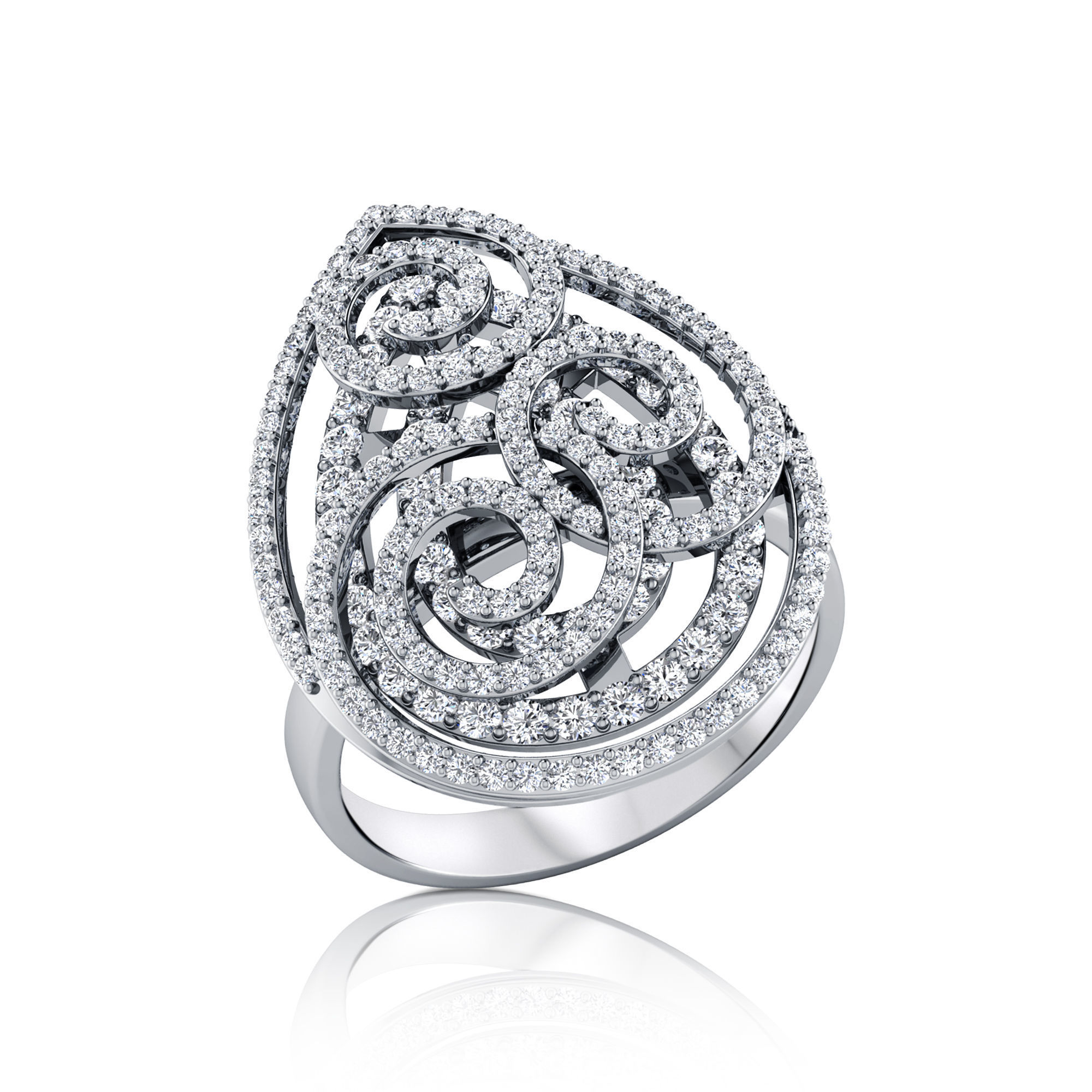 diamonds ring 3D print model_2