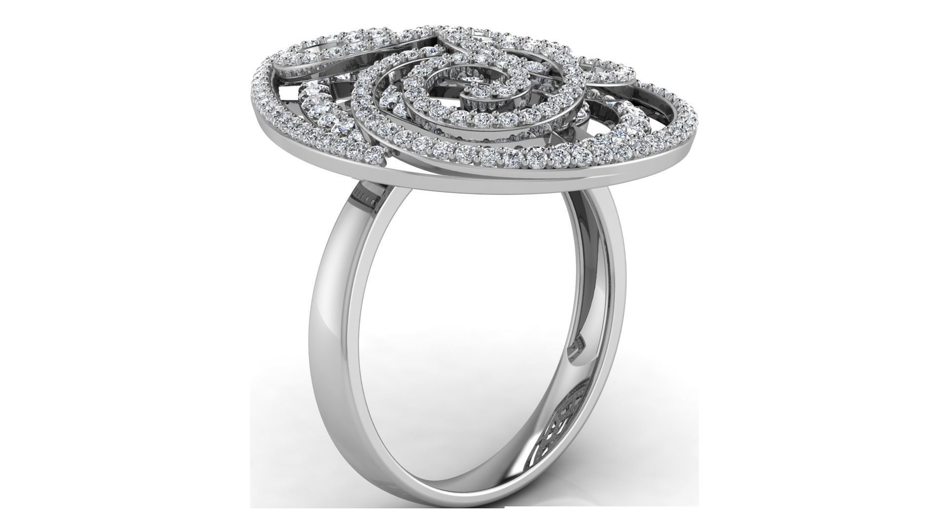 diamonds ring 3D print model_1