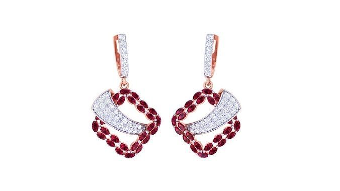 Women Long Earrings 3dm STL OBJ FBX Renders Details 3D print model