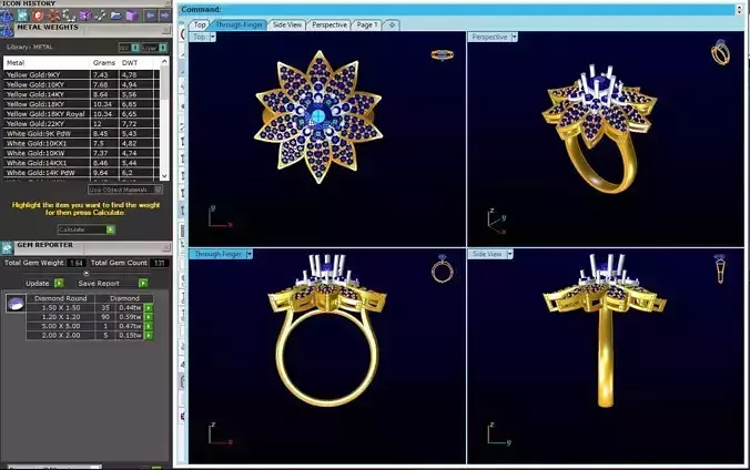 flower diamonds ring 