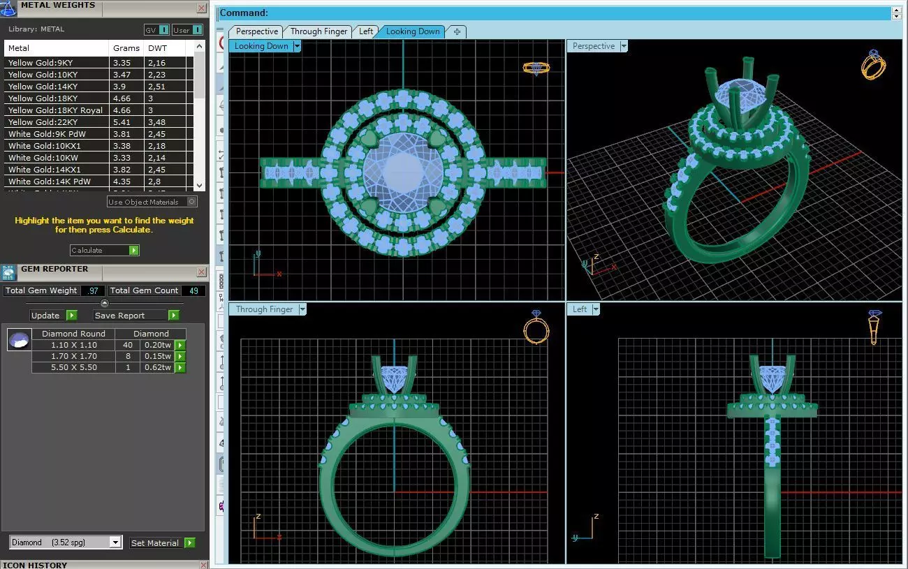 halo engagement ring 3D print model_0