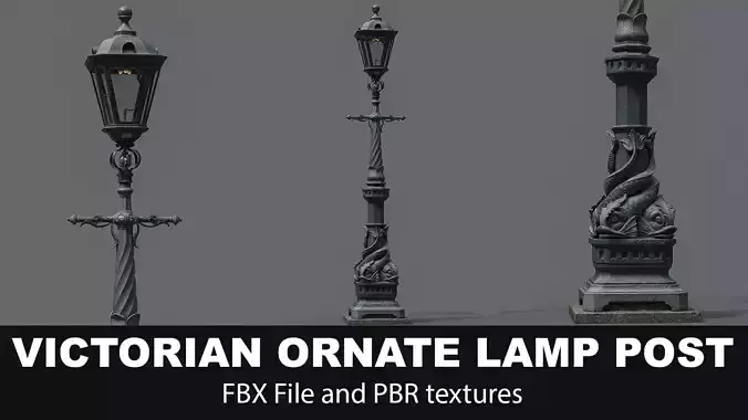 Victorian Ornate Lamp Post 3D model