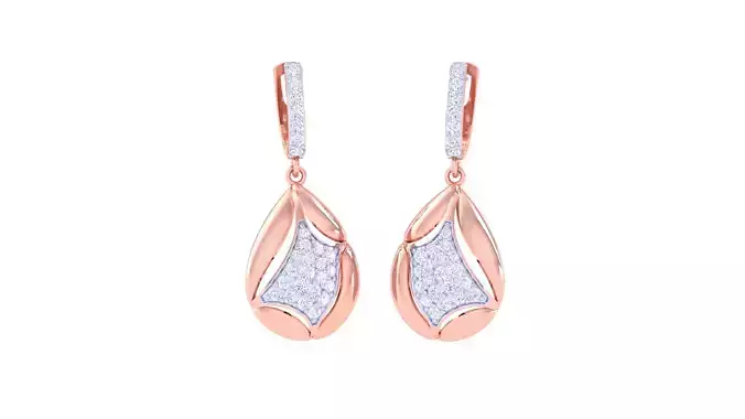 Women Long Earrings 3dm STL OBJ FBX Renders Details