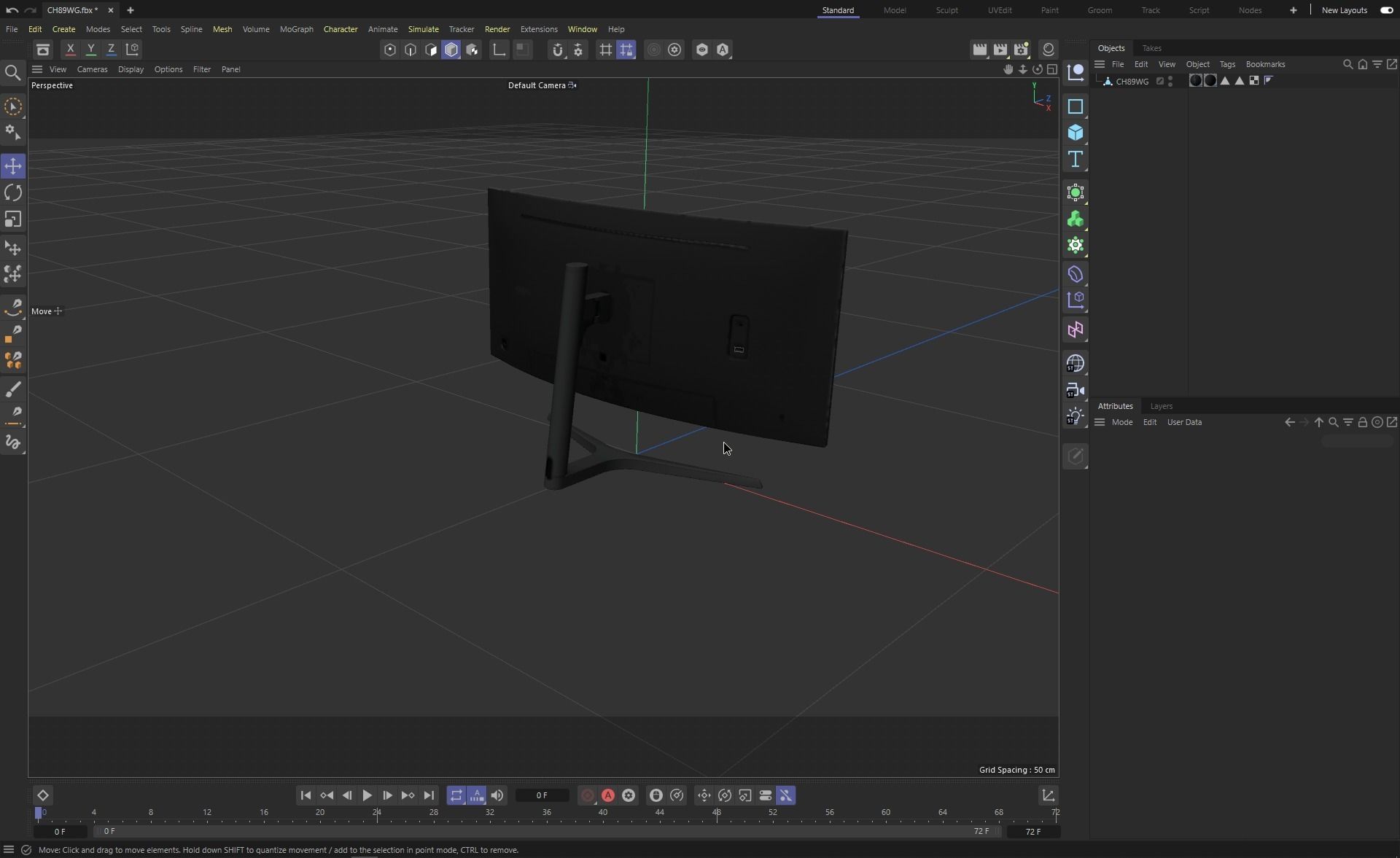 Samsung CH89WG Curved Monitor Game Asset Low-poly 3D model_15