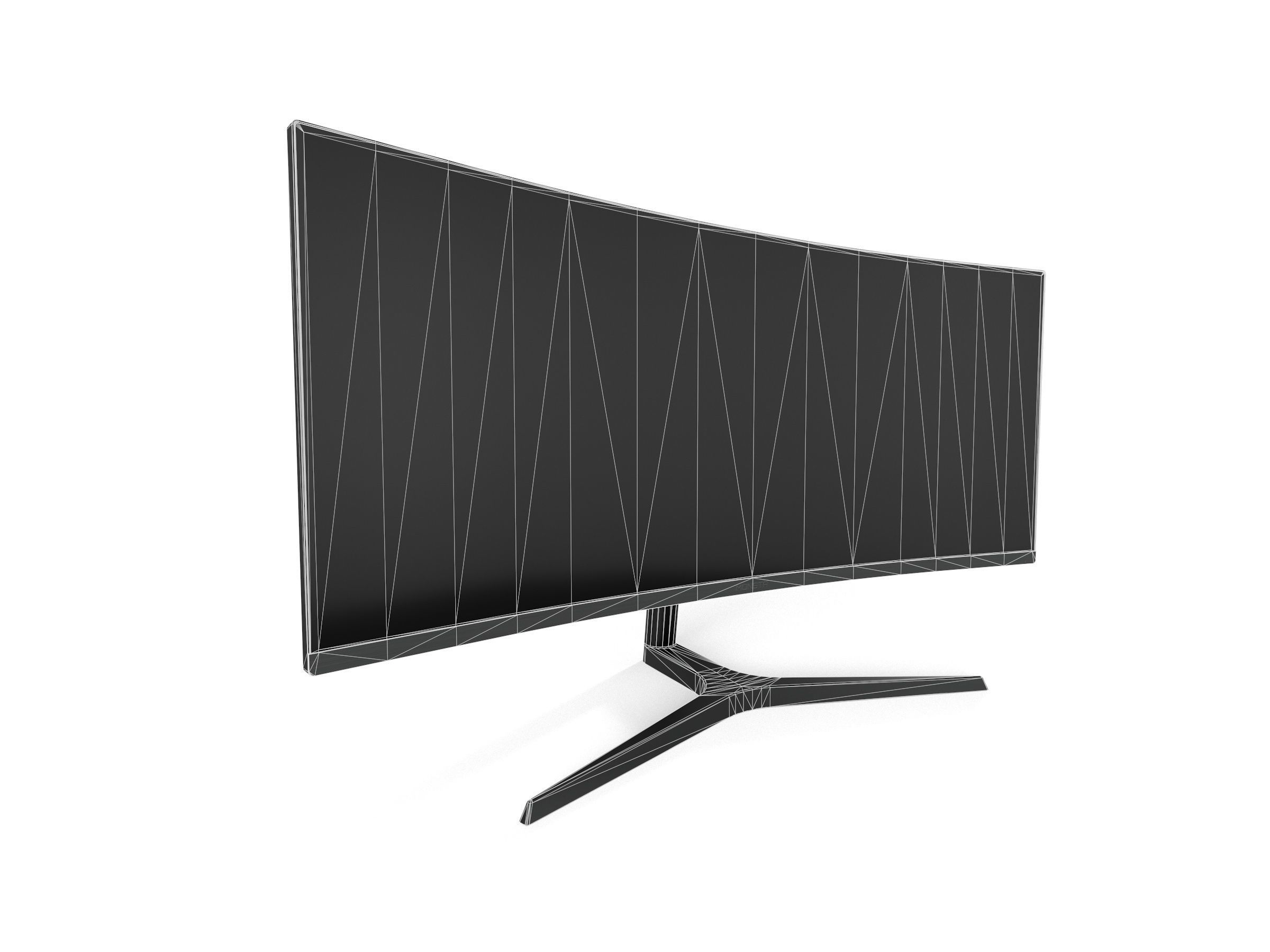 Samsung CH89WG Curved Monitor Game Asset Low-poly 3D model_9