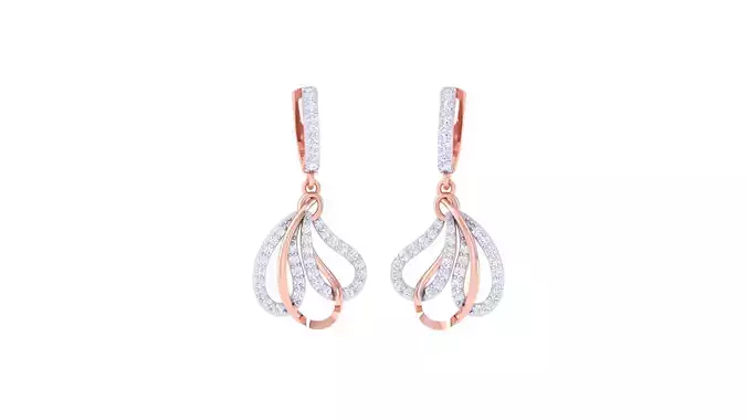 Women Long Earrings 3dm STL OBJ FBX Renders Details