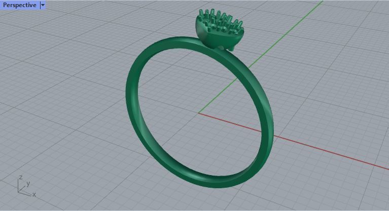 heart diamonds ring 3D print model_11