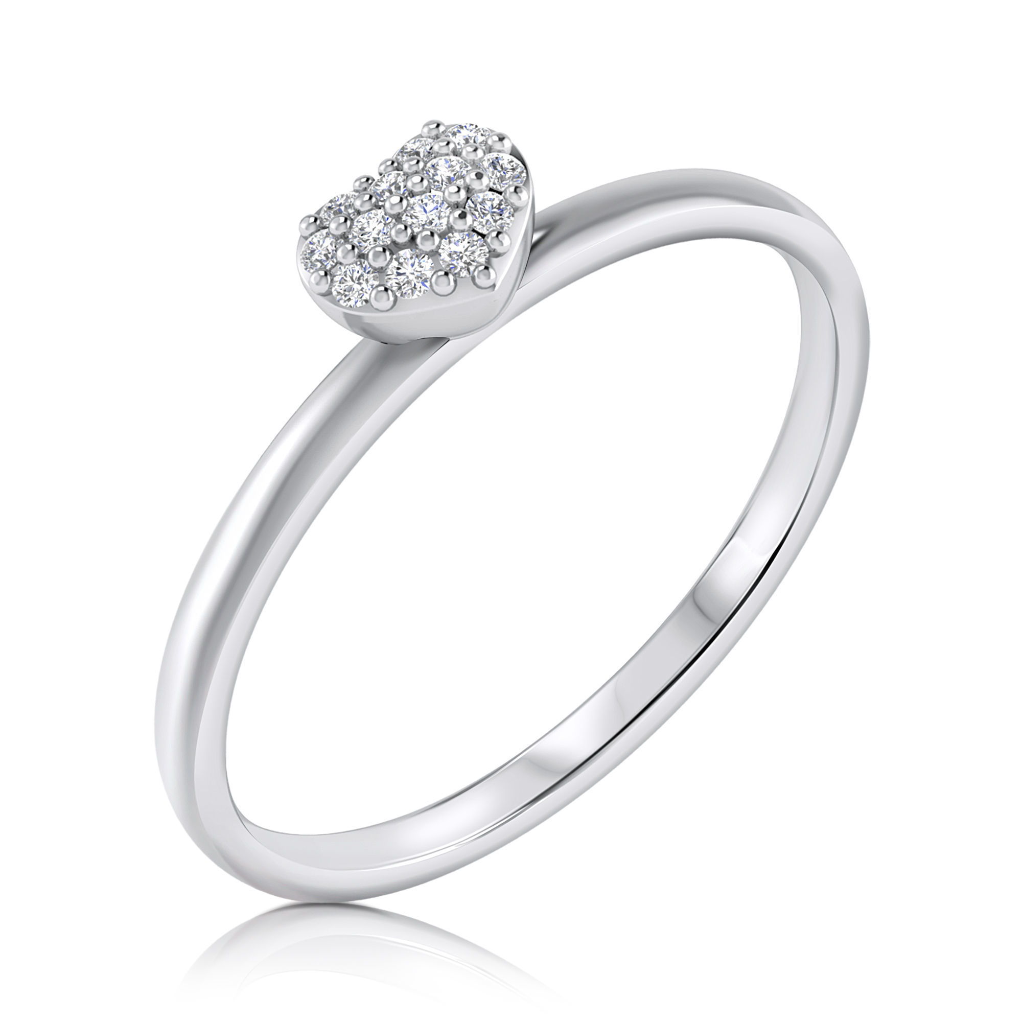 heart diamonds ring 3D print model_7