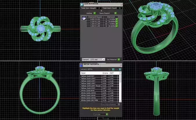 flower diamonds ring