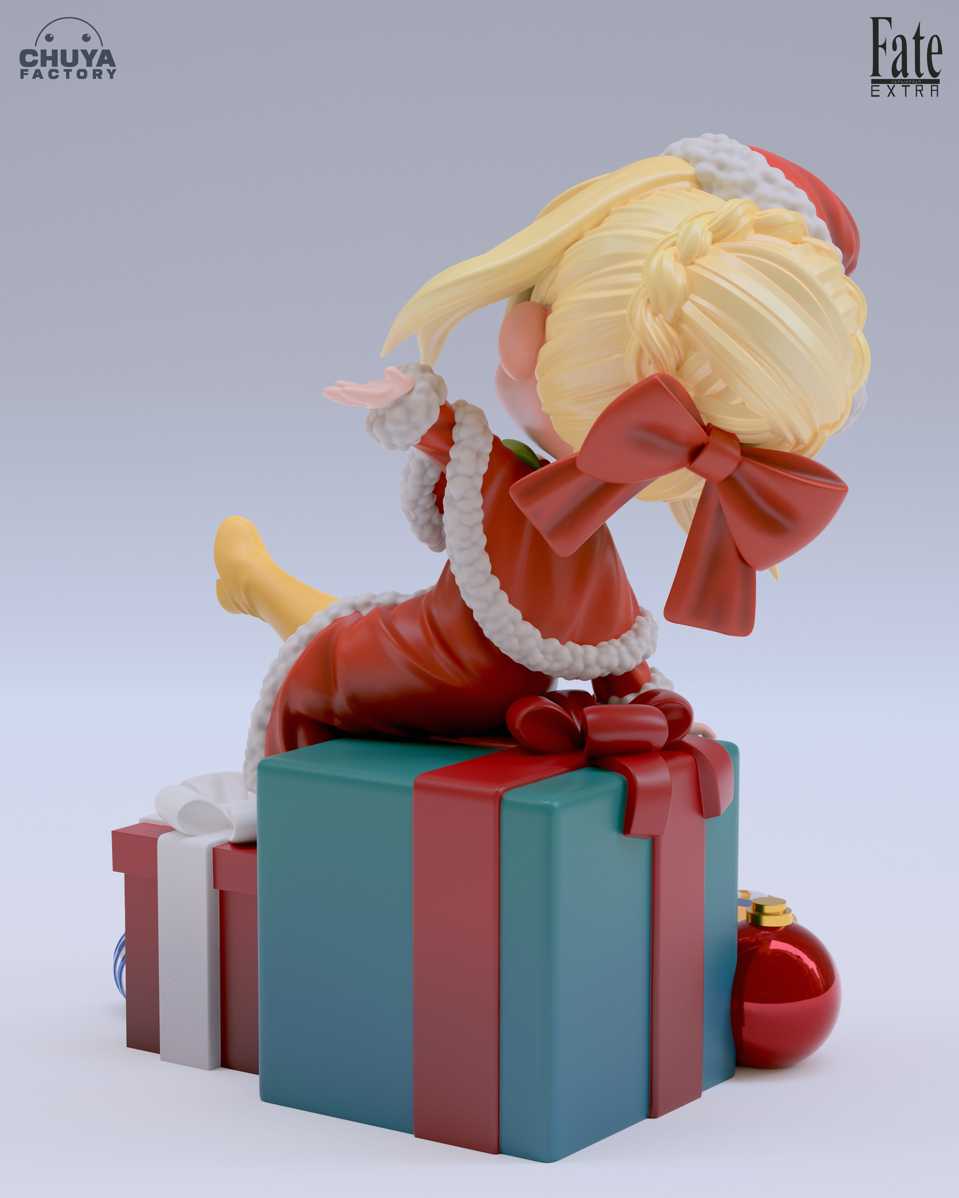 Padoru Padoru doll dressed as santa claus with teddy bear 3D print model_3