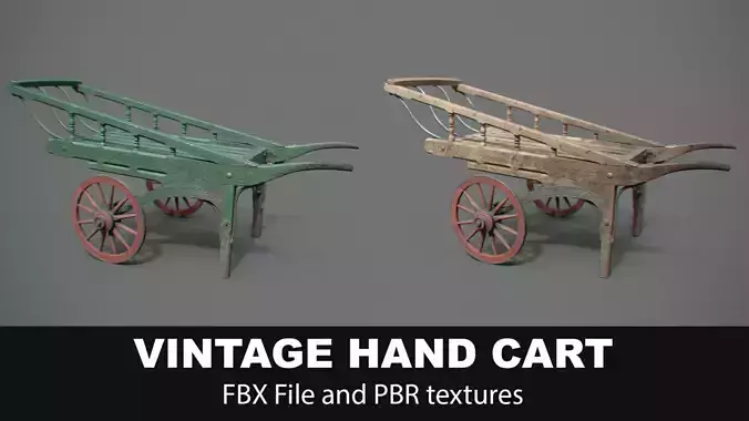Vintage Hand Cart 3D model