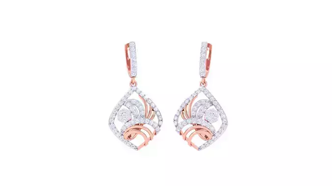 Women Long Earrings 3dm STL OBJ FBX Renders Details