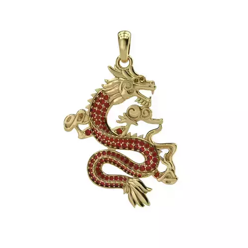 N247-2 Dragon gems pendant