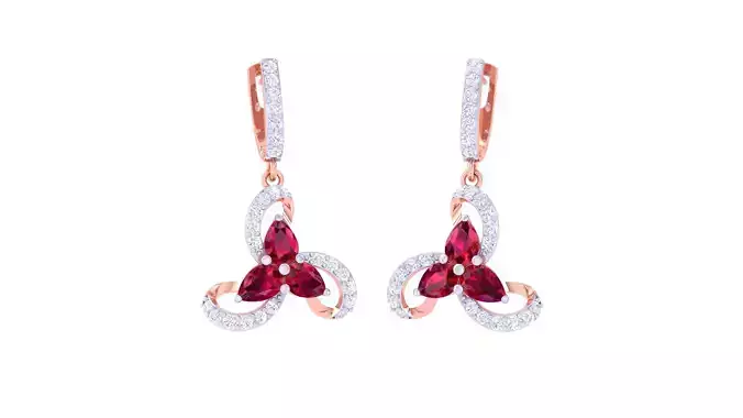 Women Long Earrings 3dm STL OBJ FBX Renders Details