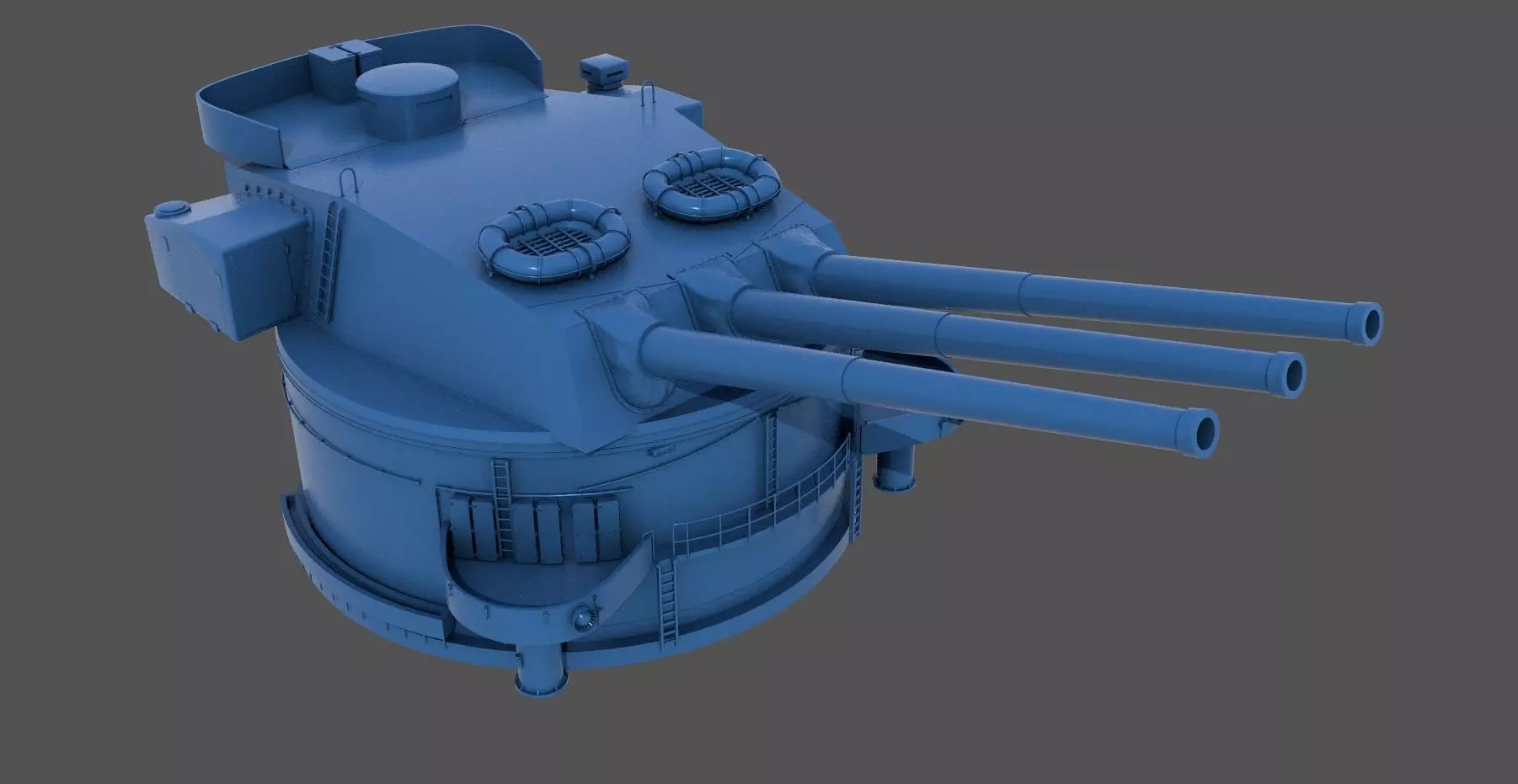 381mm WW2 Italian turret n2 - Personal license - 1-200 scale 3D print model