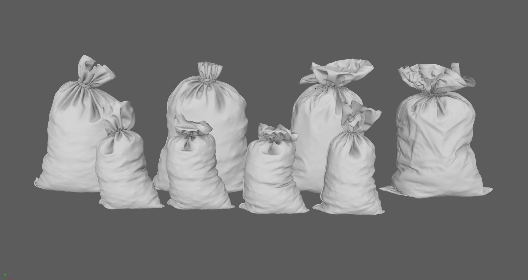 Burlap Sacks 3D model_1