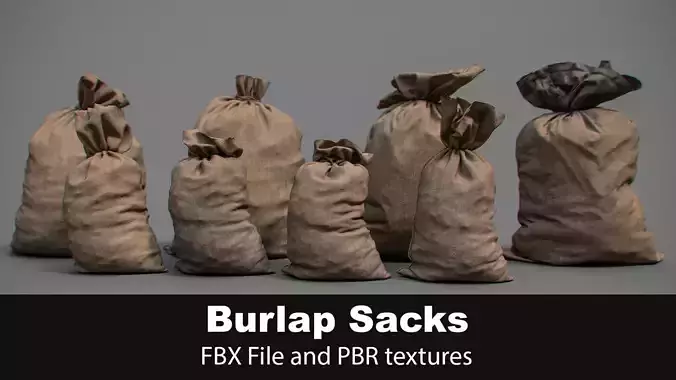Burlap Sacks 3D model