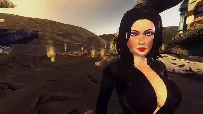 Sannah animated woman Low-poly 3D model