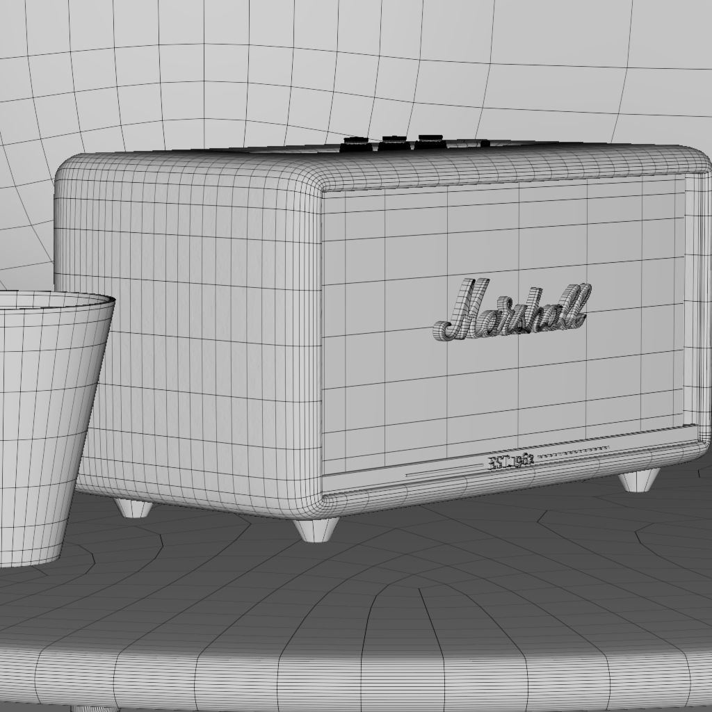 Marshall BT speaker Low-poly 3D model_4