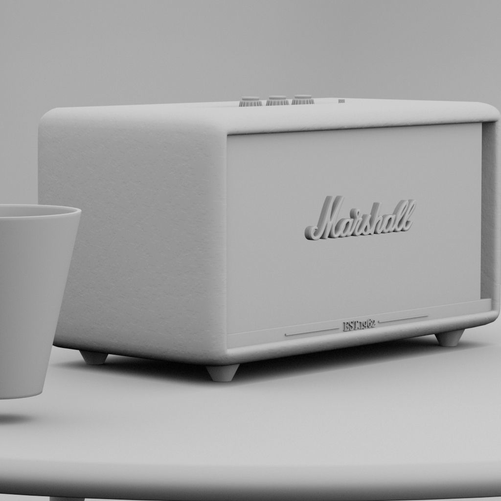 Marshall BT speaker Low-poly 3D model_3