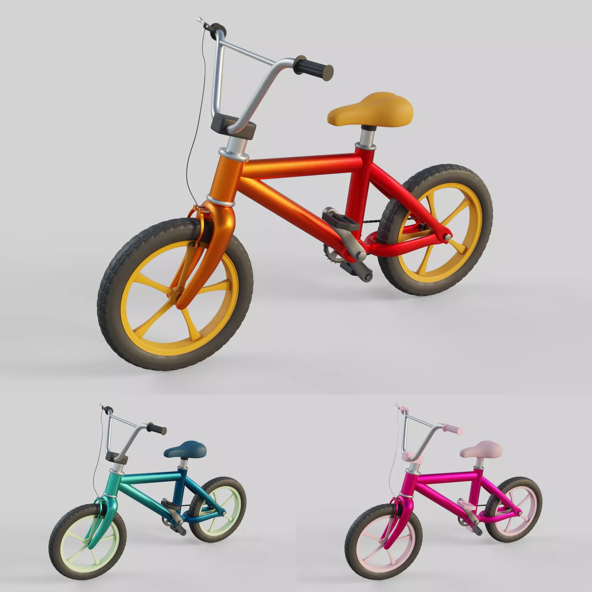 Cartoon Bike PBR 3D model