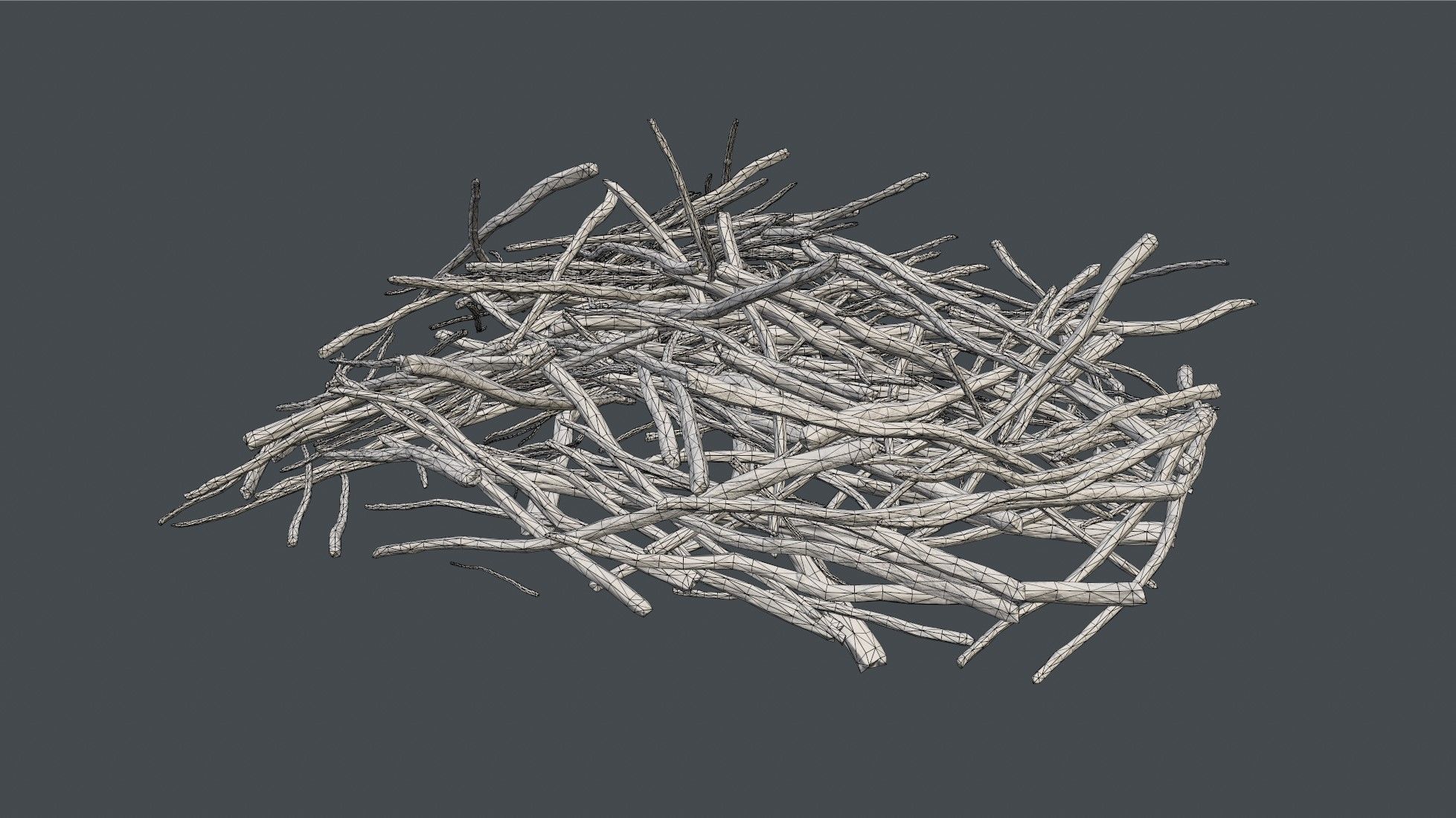 Pile of branches Low-poly 3D model_7