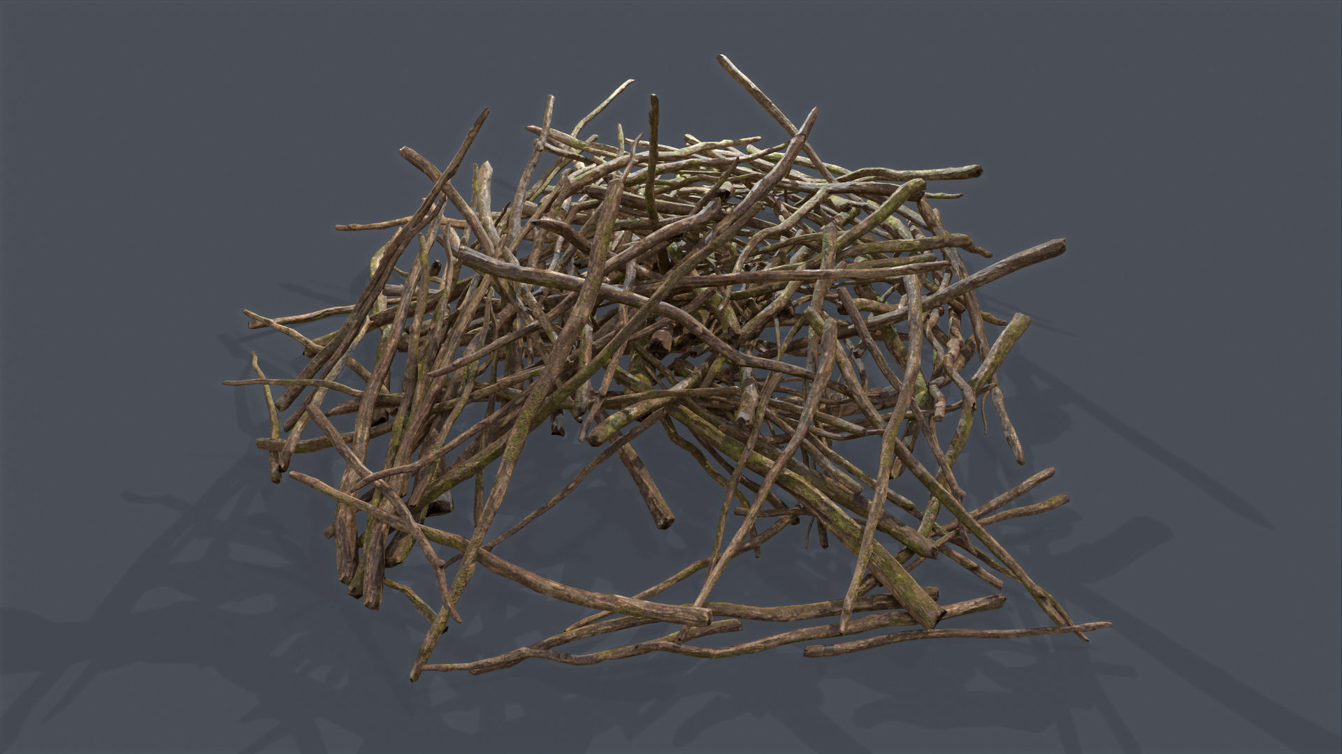 Pile of branches Low-poly 3D model_5