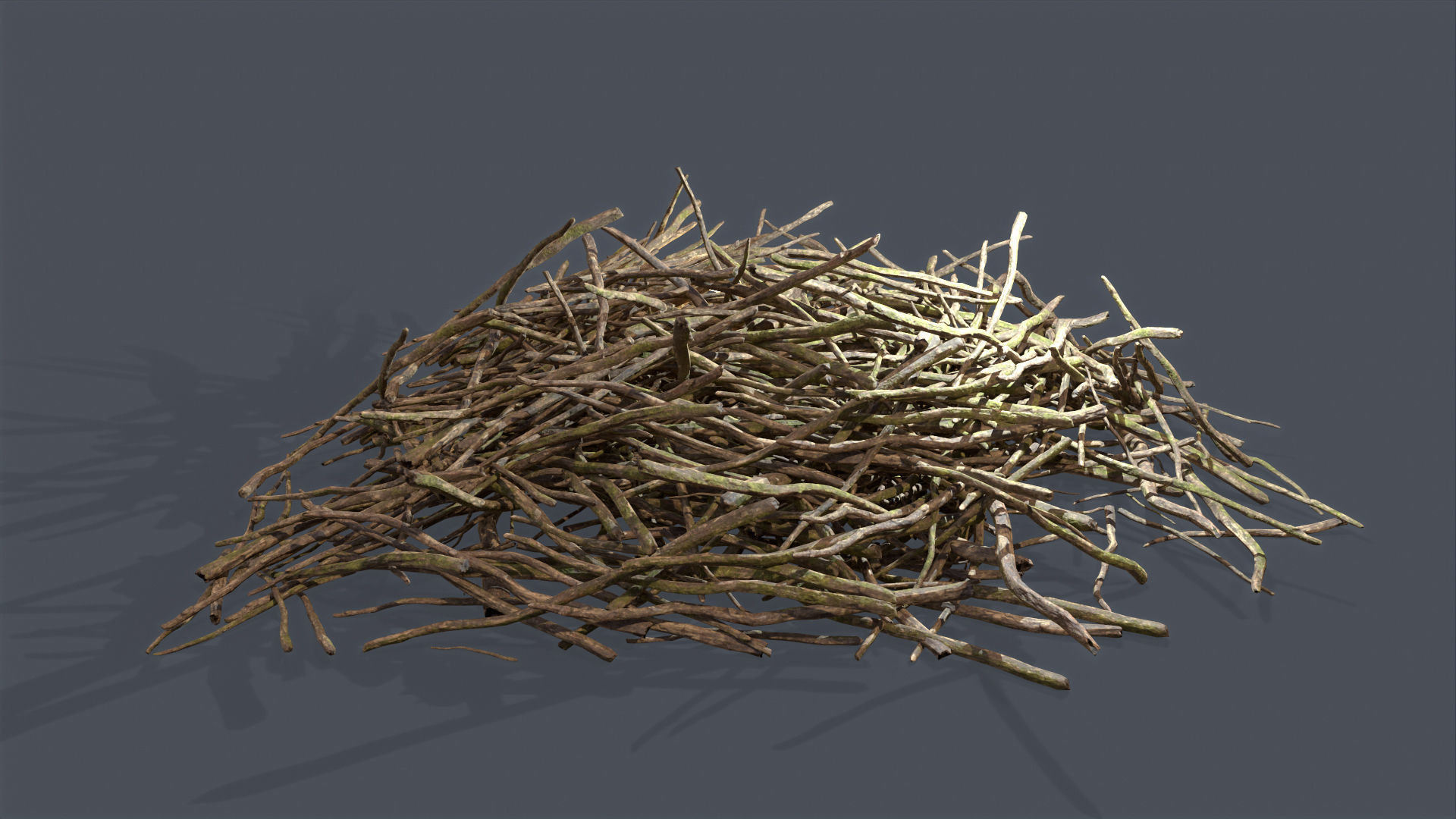 Pile of branches Low-poly 3D model_6
