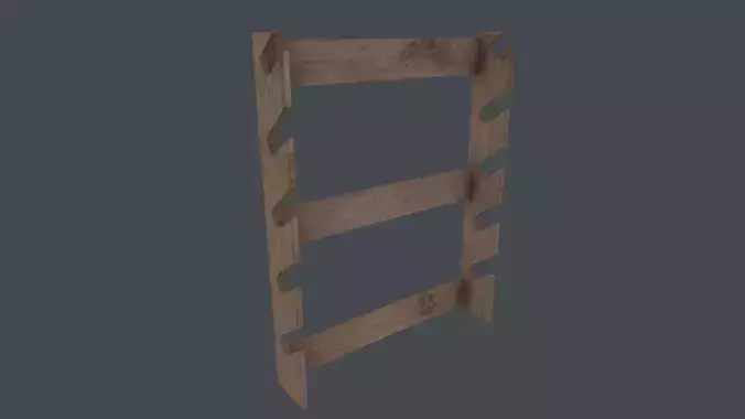 Wooden Weapon Rack 3D Model