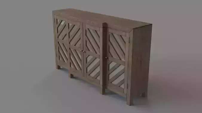 Mixed Material Buffet Brown